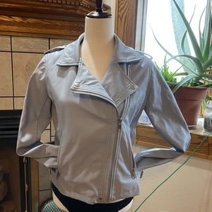 Westport leather jacket, super soft light blue